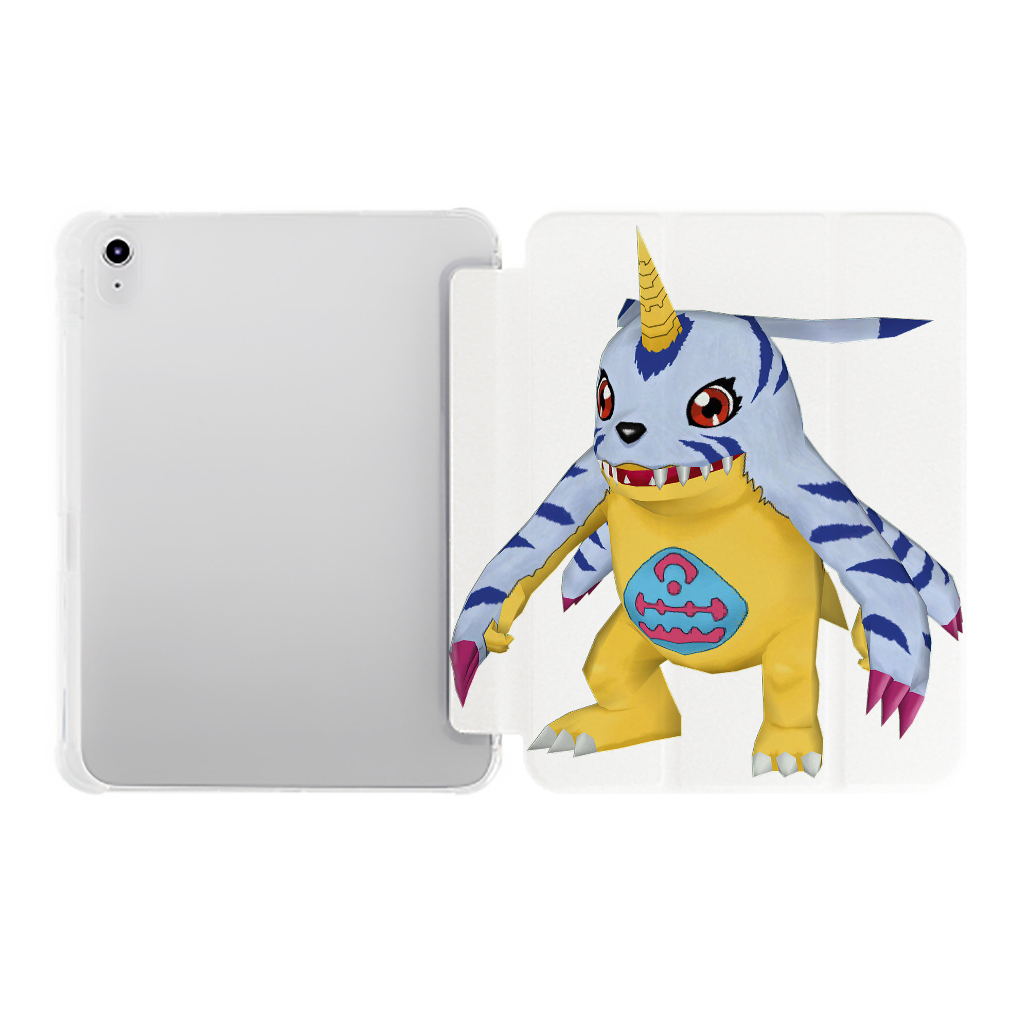 （画像用） Digimon デジタルモンスター/デジモン IPad ケース ペン収納付き 三つ折りスタンド PUレザー×シリコン 対応機種9.5/10.5/10.9インチ